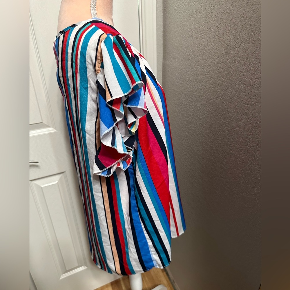 Rainbow Ruffle Sleeve Top - Picture 4 of 7